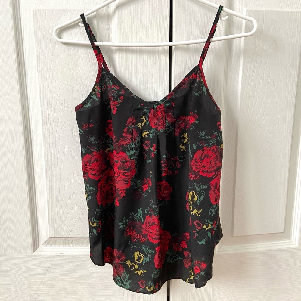 Aritzia floral sleeveless thin strap top